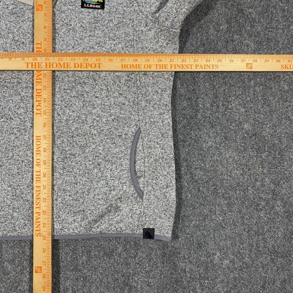 L.L. Bean Snap Sweater Fleece Pullover Womens Large Heather Gray Outdoor Hiking - Picture 13 of 16